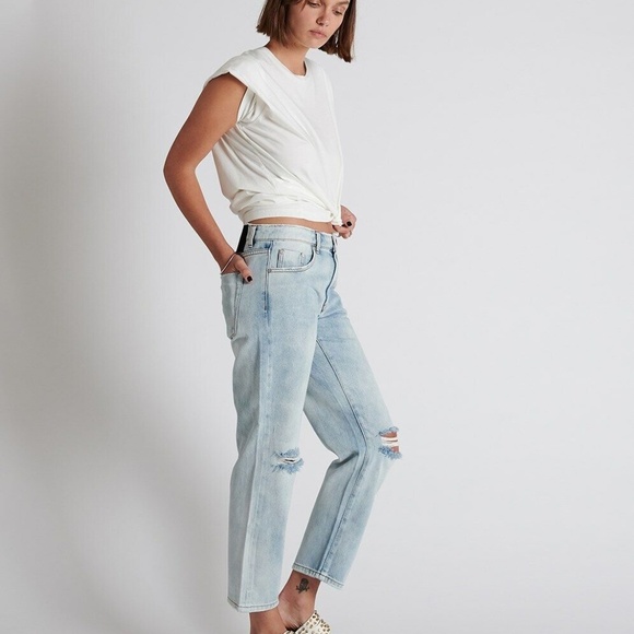 One Teaspoon Wilde Blue Truckers Mid Rise Straight Leg Distressed Rigid Jeans 27 - Picture 10 of 10